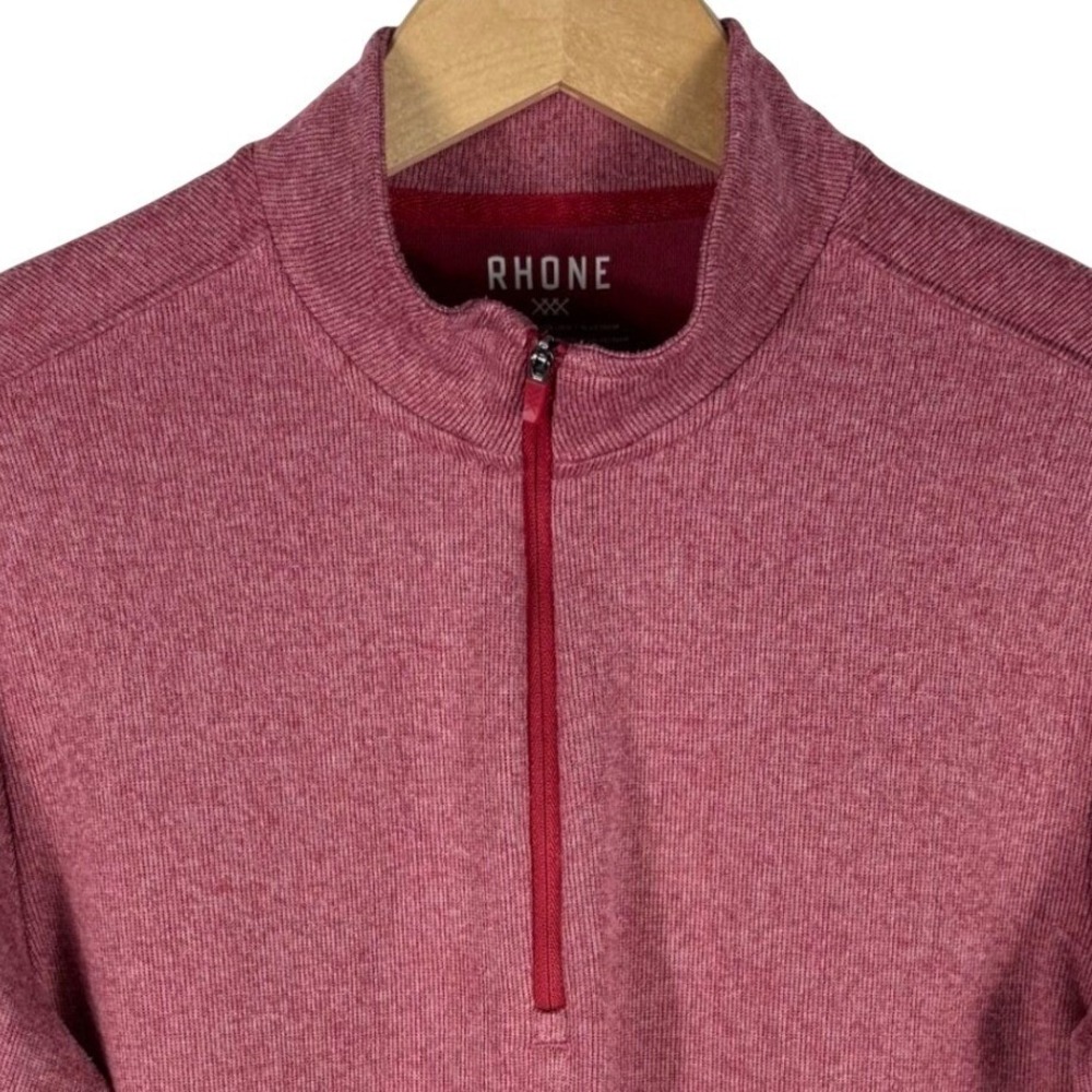 Rhone Quarter Zip Pullover Mens M Heathered Red Activewear Mock Neck